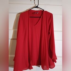 New direction 1X double layer blouse